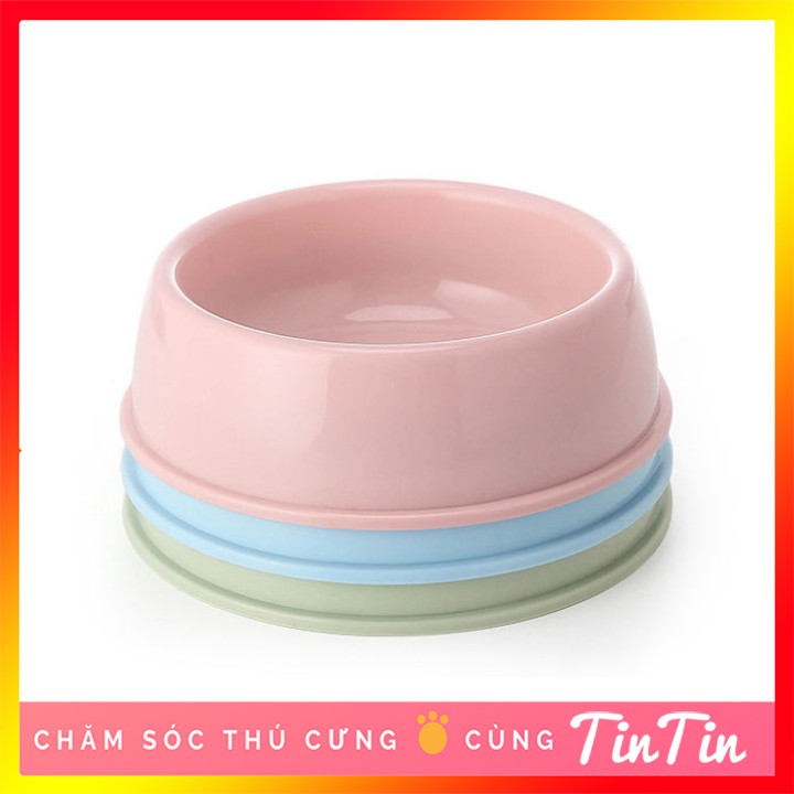 Bát ăn đơn bằng nhựa cho thú cưng chó mèo - Đường kính 15 cm