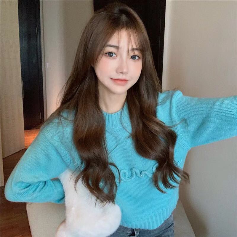 Jennie blackpink Áo Len Tay Dài In Chữ