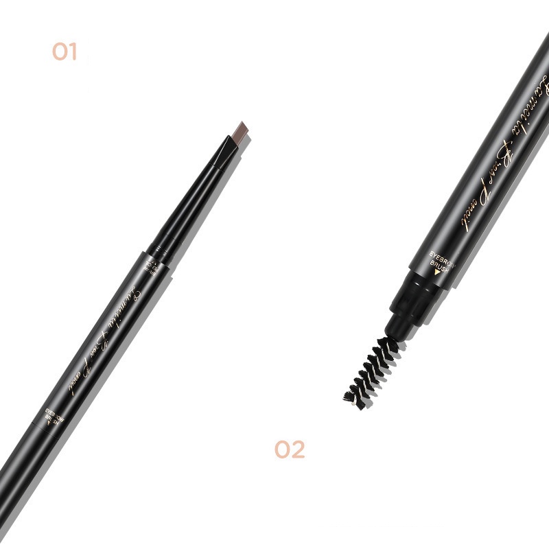 Chì kẻ mày 2 đầu tiện lợi chống thấm nước Lameila Nâu Đen Gồm 1 đầu chì kẻ siêu mảnh + chải mày | BigBuy360 - bigbuy360.vn