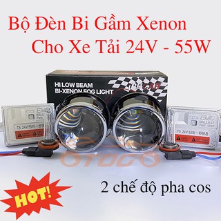 Bộ Đèn Gầm Bi Xenon Cho Xe Tải 24V - 55W , 2 Chế Độ Pha Cos