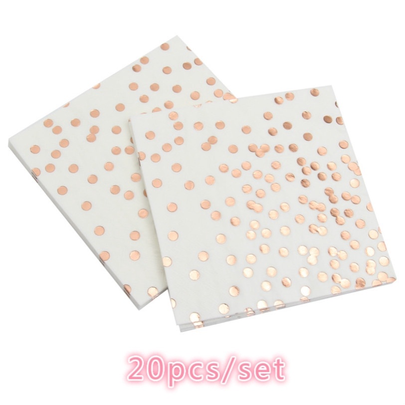 Bộ 20 Khăn Ăn 100% Chất Liệu Gỗ Màu Vàng Hồng / Bạc