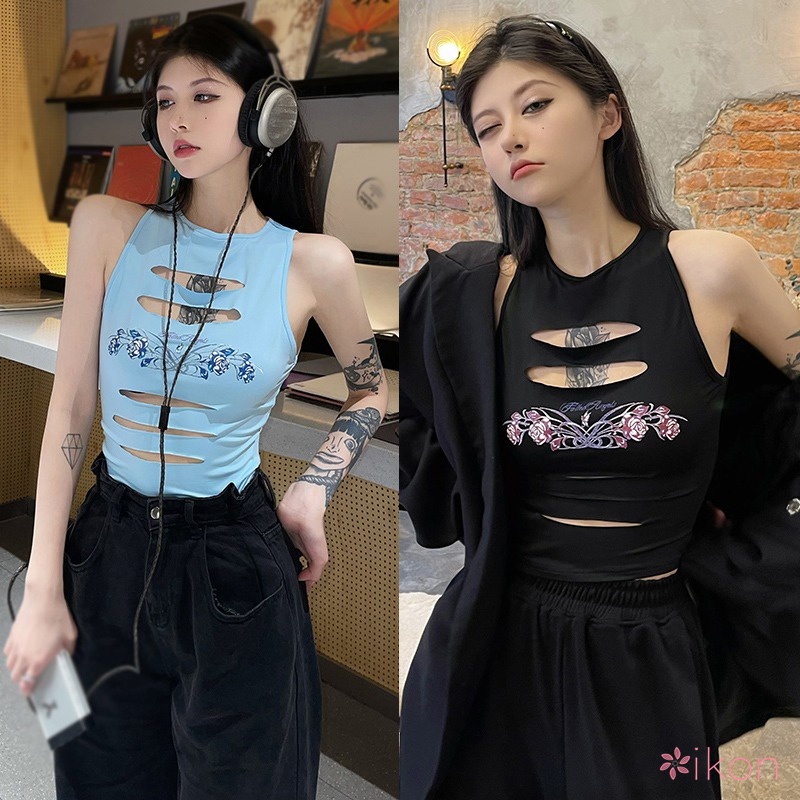 Áo Tank Top Cổ Tròn Dáng Ôm Phong Cách Hàn Quốc Thời Trang Quyến Rũ Cho Nữ