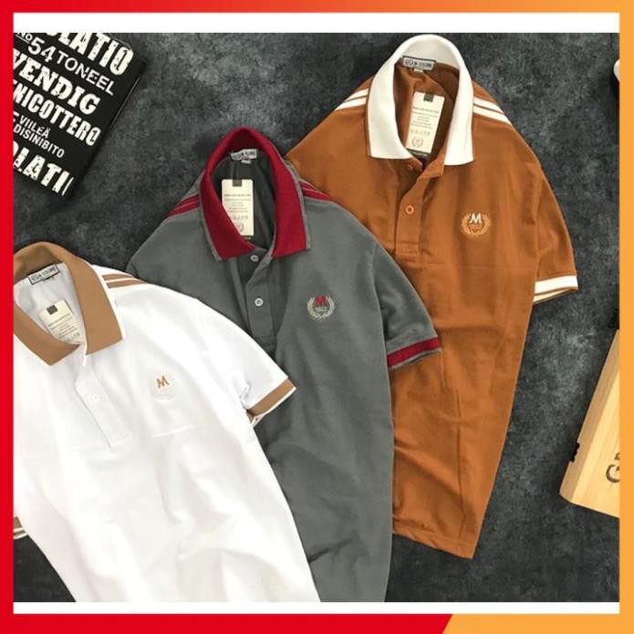 Áo Thun Nam 🎁 FREESHIP – HÀNG CHẤT 🎁 Cổ Bẻ Tay Ngắn Thêu Chữ M, Chất Liệu Thun Cá Sấu - Start Man