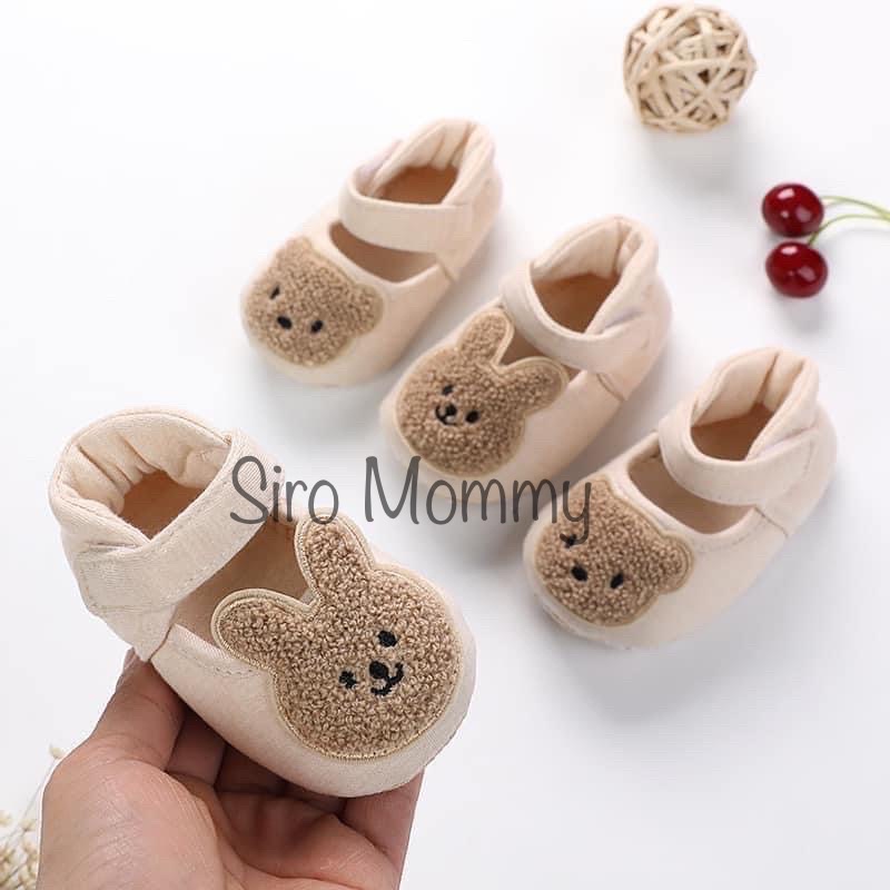 giày tập đi 100% cotton hữu cơ cho bé 0-12 tháng