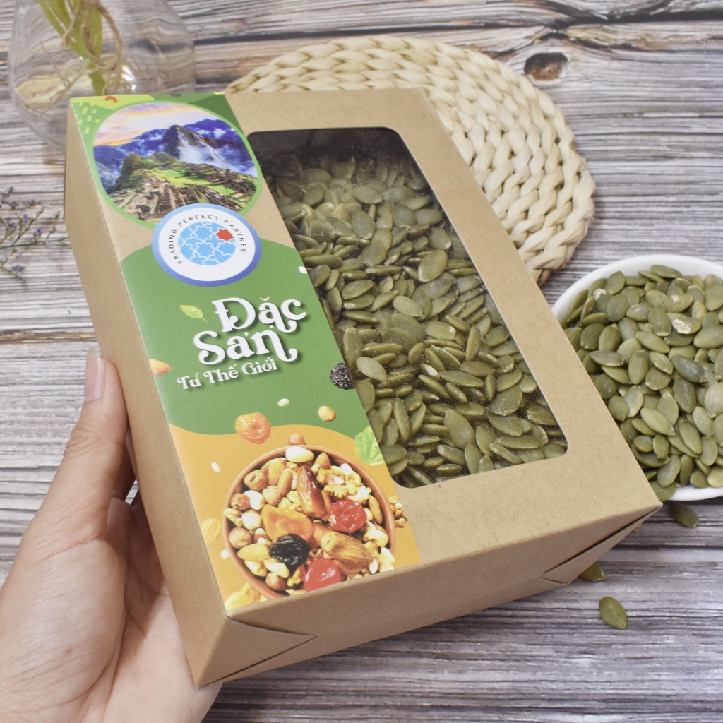 Nhân Bí Xanh Trading Perfect Partner đã nướng mộc hộp giấy kraft 250g