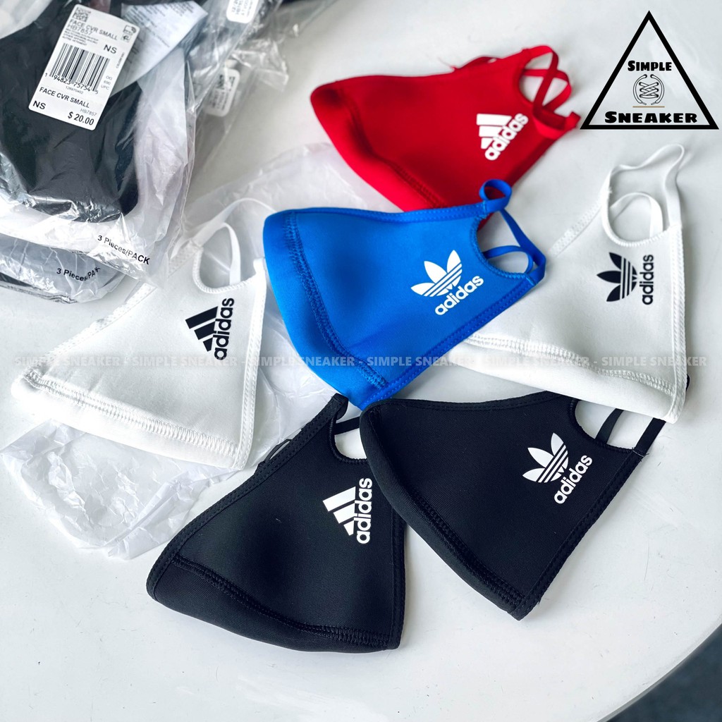 Khẩu Trang Adidas Chính Hãng FREESHIP Adidas Face Mask CVR Kháng Khuẩn - Pack 3 Cái Nhiều Màu - Simple Sneaker