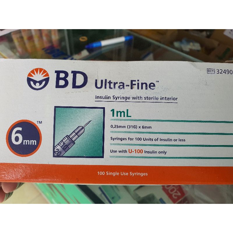 Bơm kim tiêm Tiểu Đường 1ml Insulin u100 BD Ultra Fine