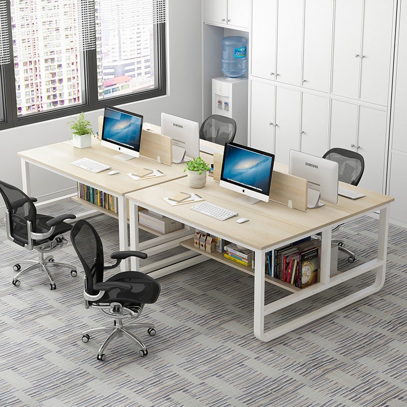 Kết hợp bàn ghế văn phòng Nhân viên đơn giản hiện đại Nội thất ga 2/4 người máy tính