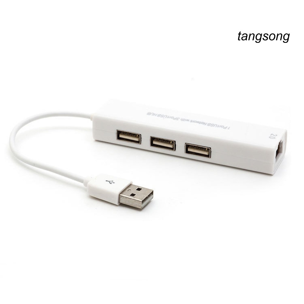 Bộ Chia 3 Cổng Usb 2.0 Ethernet Rj45 Lan Cho Mac Ios Android