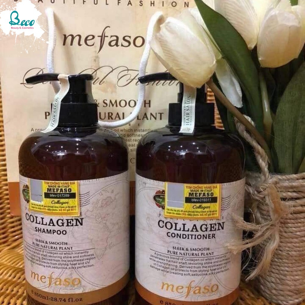 [Hàng chính hãng - Có VAT] - Cặp dầu gội collagen Argan Mefaso A3 Ý -  phục hồi tóc chuyên sâu, ngăn ngừa rụng tóc.