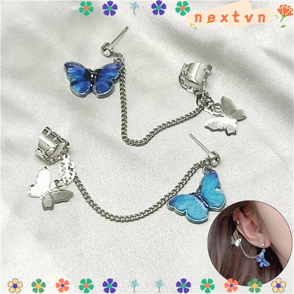BUTTERFLY Bông Tai Hình Bướm Đính Đá Xinh Xắn Cho Nữ