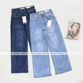 Quần jeans suông ống rộng chíc pel có gấu (mã 590)