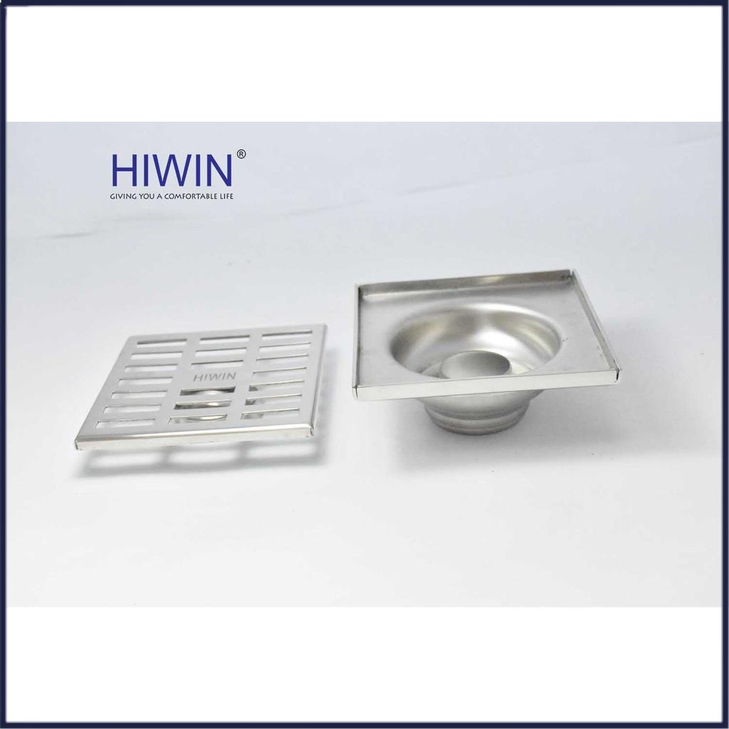 Phễu ga thoát sàn ngăn mùi hôi inox 304 mặt gương kích thước 100x100mm HIWIN FD-121B