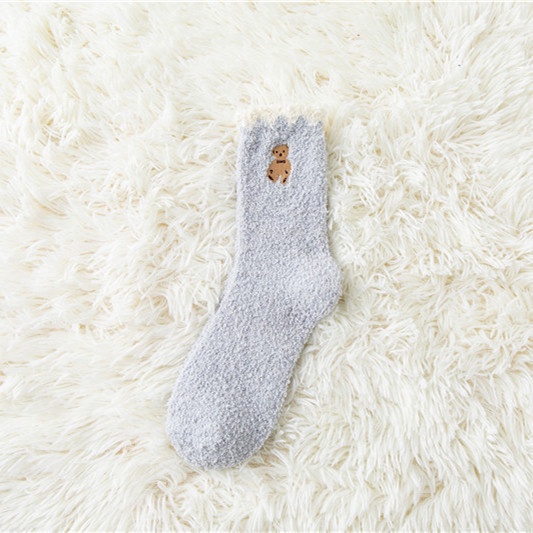 Vớ Bông Dày Dặn Giữ Ấm Họa Tiết Hoạt Hình Dễ Thương Cho Nữ Mùa Thu Đông
