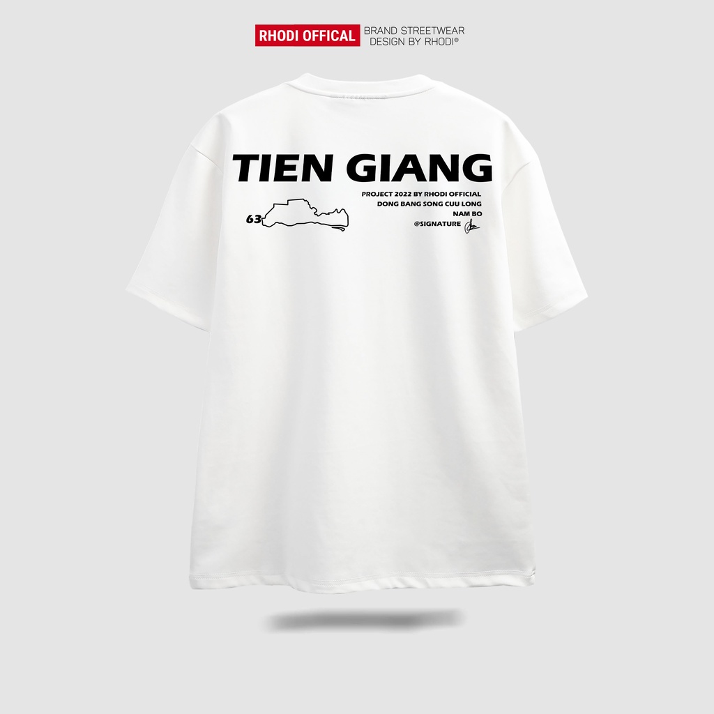 Áo thun local brand RHODI phông cổ tròn tay lỡ unisex nam nữ thế hệ genz Text Tiền Giang