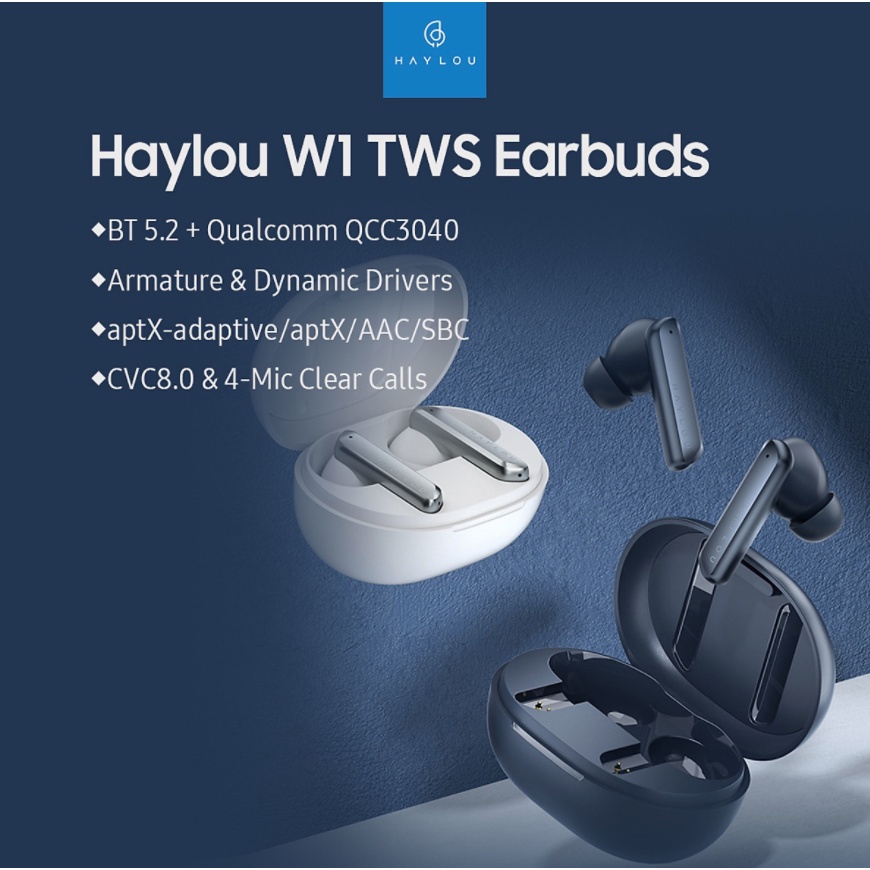 Tai nghe True Wireless Haylou W1 Chipset QCC3040 Màng loa Balanced Armature