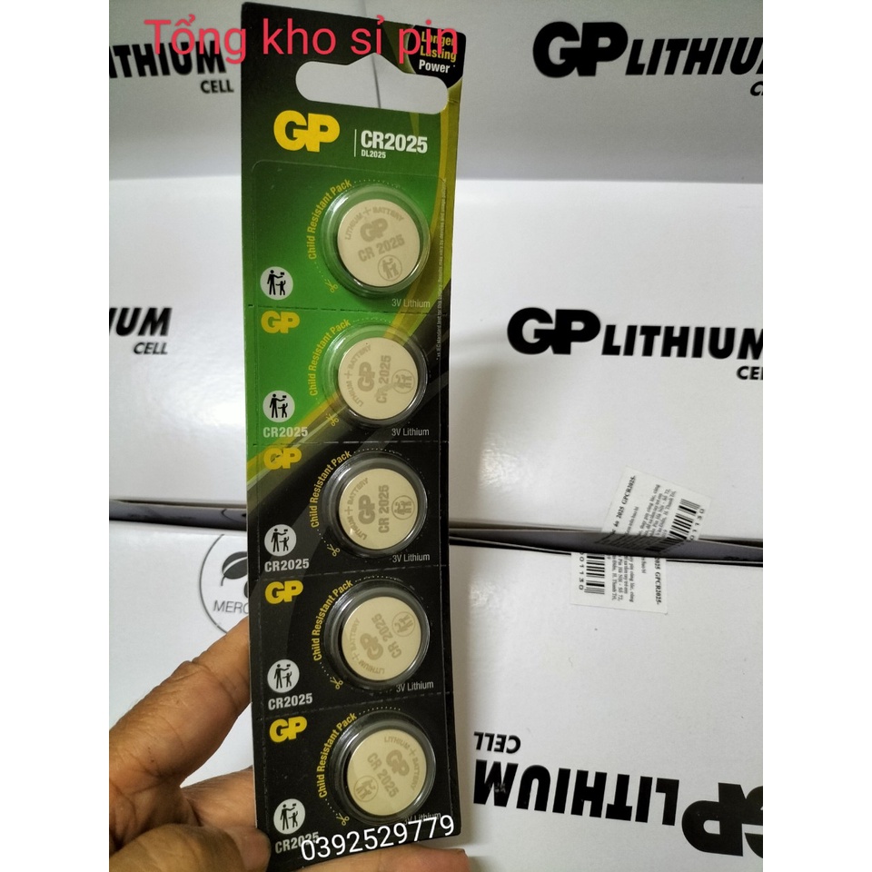 5 Viên Pin CR2025  HÀNG CÔNG TY CHÍNH HÃNG GP