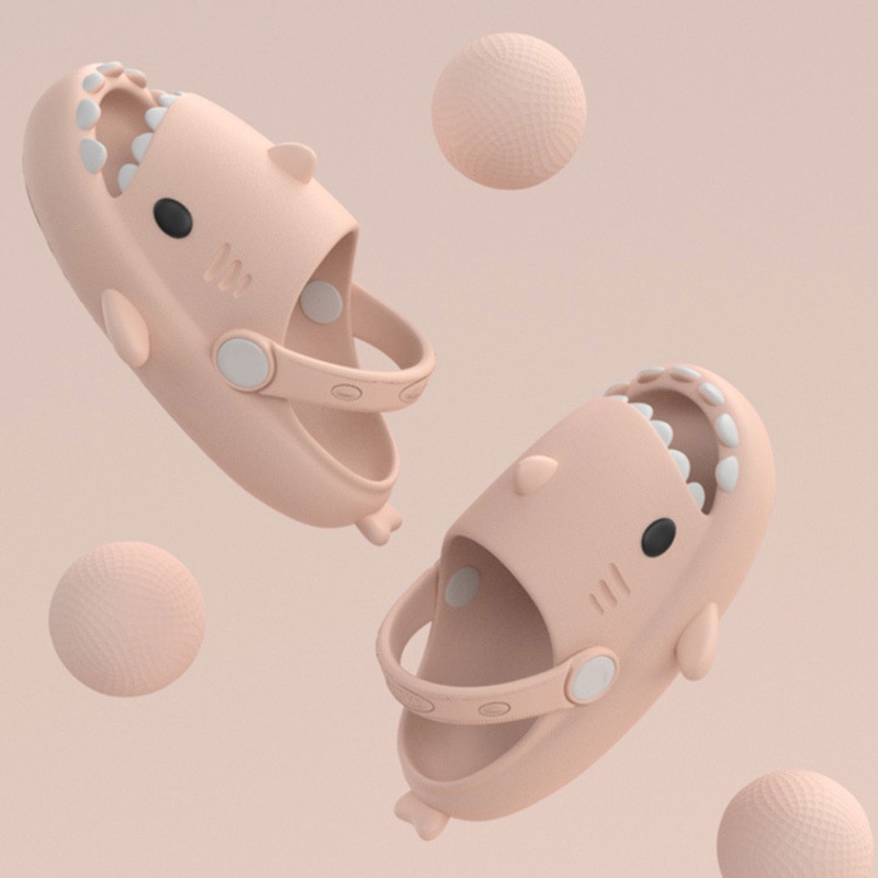 Xăng đan Đế Dày Chống Trượt Thoải Mái Họa Tiết Cá Mập Hoạt Hình Dành Cho Bé Trai Gái