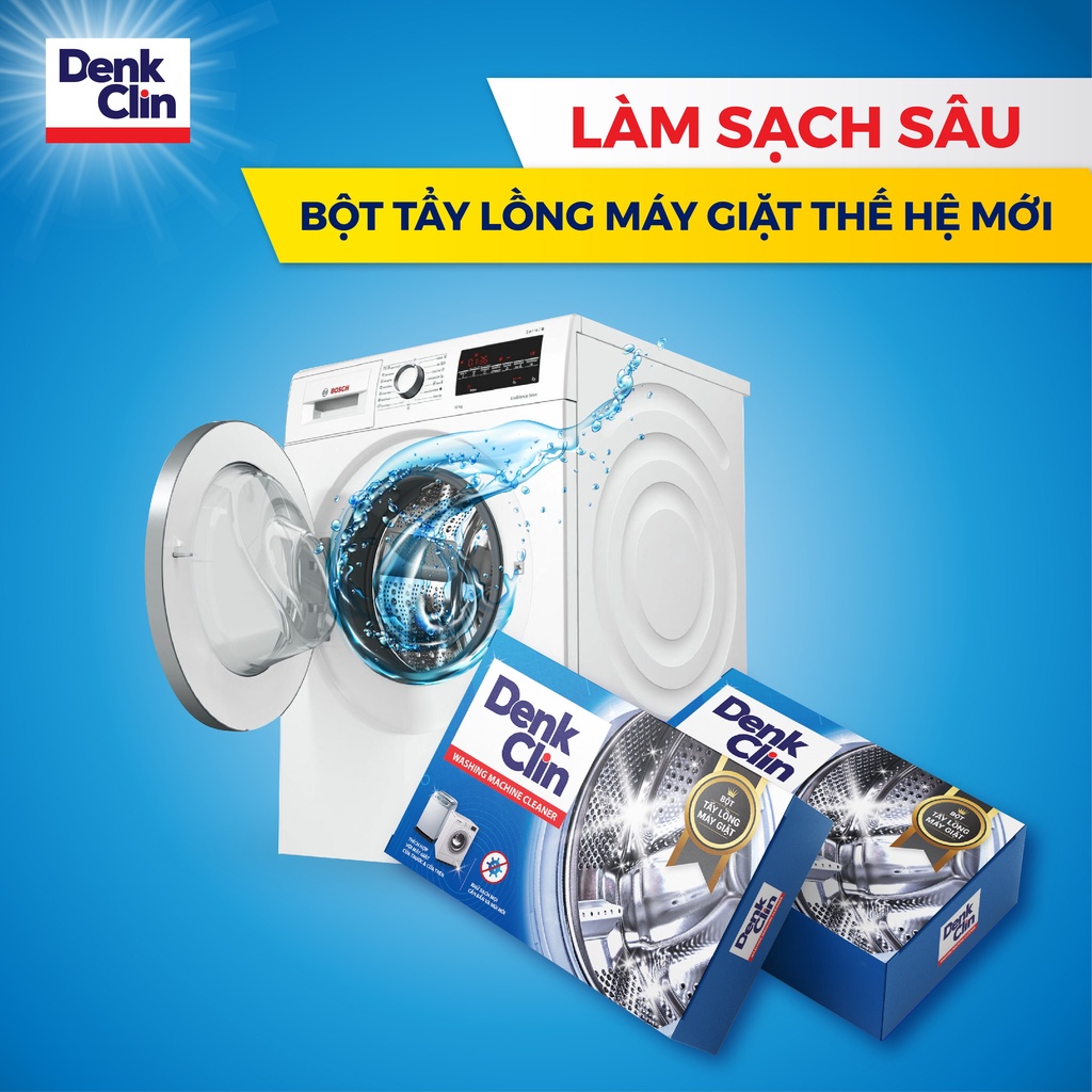 Bột tẩy lồng máy giặt Denkclin 100gr diệt khuẩn khử mùi khử khuẩn không hại máy