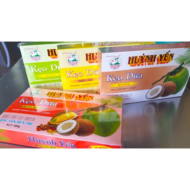 Kẹo dừa Huỳnh Yến | Ép máy 400g| Đặc sản Bến Tre