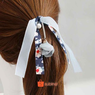 Tzh7692 - cột tóc hoa hồng dây voan lụa