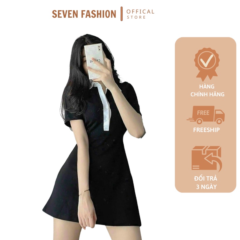 Váy polo nữ ngắn tay dáng xòe kiểu ôm body, váy dự tiệc phong cách công sở basic sexy mặc đi chơi siêu xinh Q014