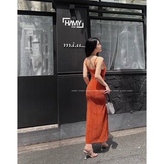 Đầm Dây Cổ Đỗ Rút Dây