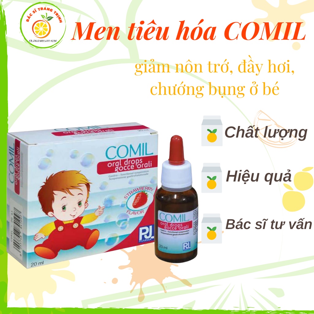 MEN TIÊU HÓA COMIL giảm nôn trớ, đầy hơi, chướng bụng ở trẻ