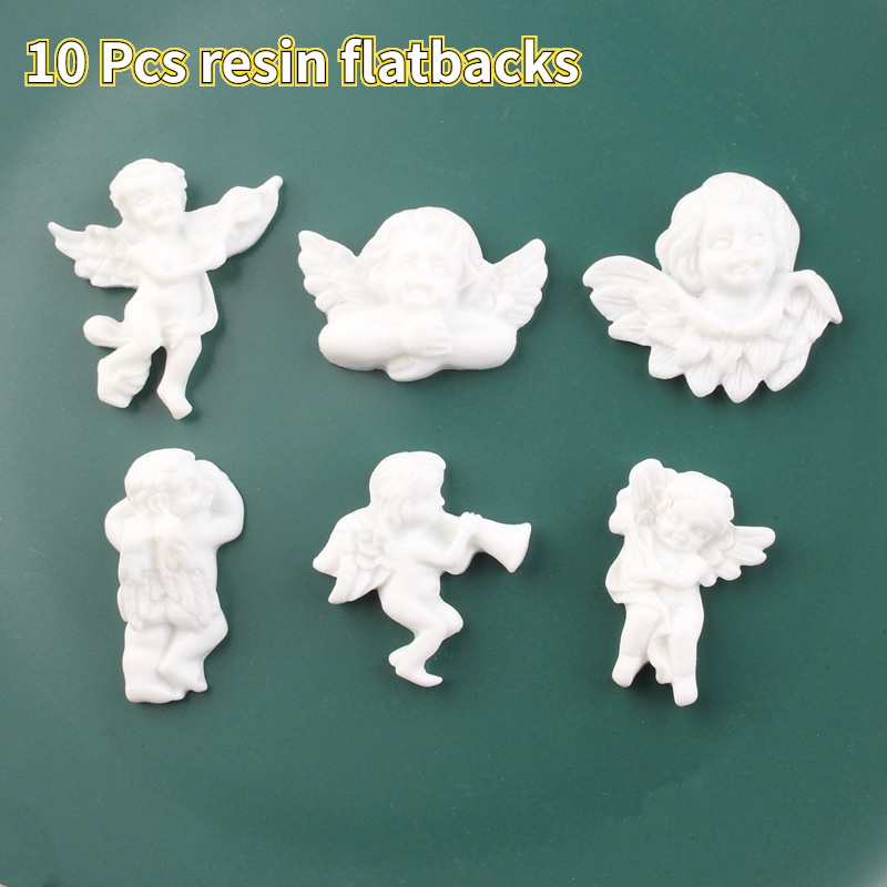 Set 10 Phụ Kiện Trang Trí Ốp Điện Thoại Hình Thiên Thần Xinh Xắn