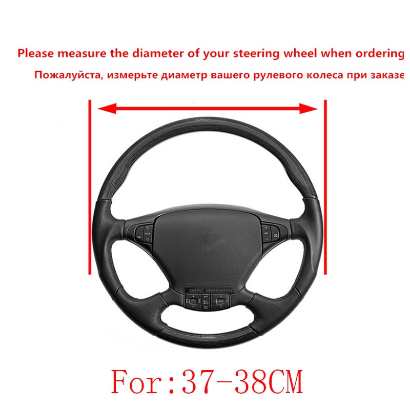 Vỏ Bọc Vô Lăng Xe Hơi Bằng Da PU Chống Trượt Thoáng Khí 37-38cm