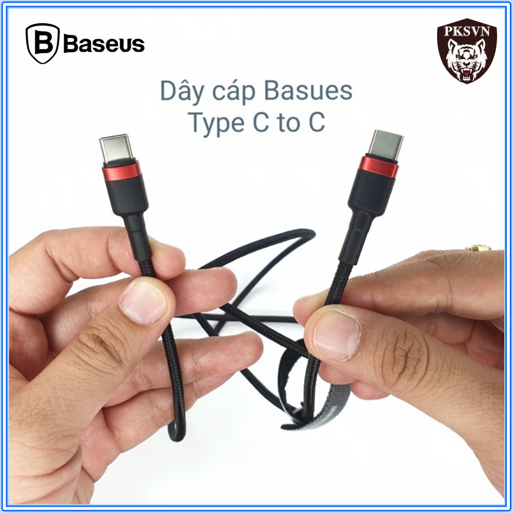 Cáp Sạc Nhanh 60w Cao Cấp Chính Hãng Baseus - Dây Sạc Nhanh Type C to C  cho Samsung, Xiaomi.. - BH 1 Năm