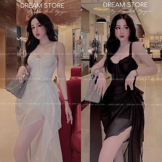 ĐẦM HAI DÂY CÚP NGỰC BÈO HÔNG XẺ ĐÙI