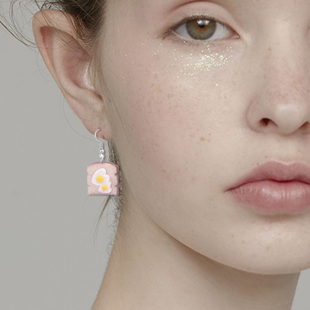 Bông Tai Hình Bánh Mì Sandwich Hoạt Hình Dễ Thương