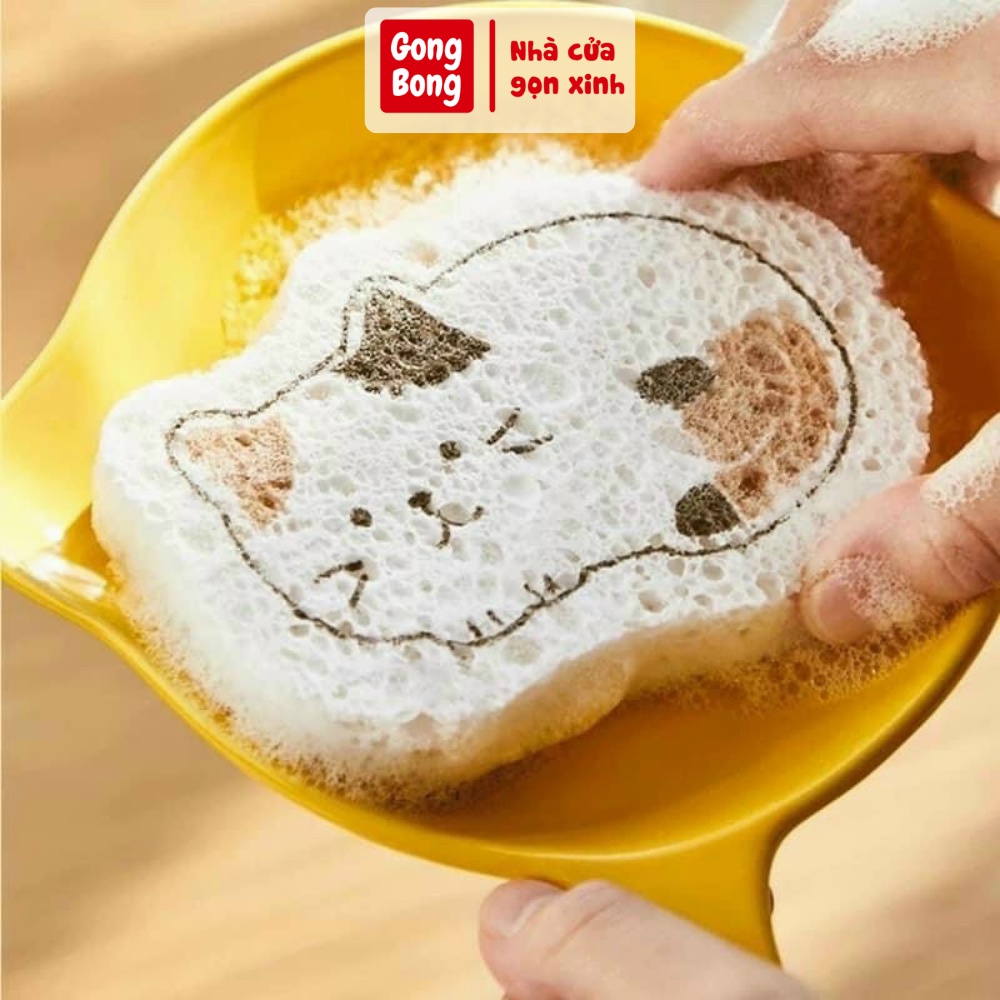 Miếng rửa chén bọt biển hoạt hình đa năng cao cấp dành cho gia đình
