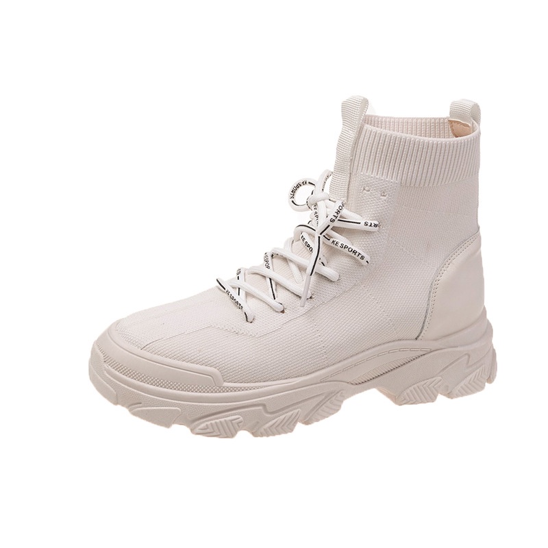 Giày bốt Martin IELGY vải dệt co giãn thoáng khí đế dày buộc dây thời trang cho nữ