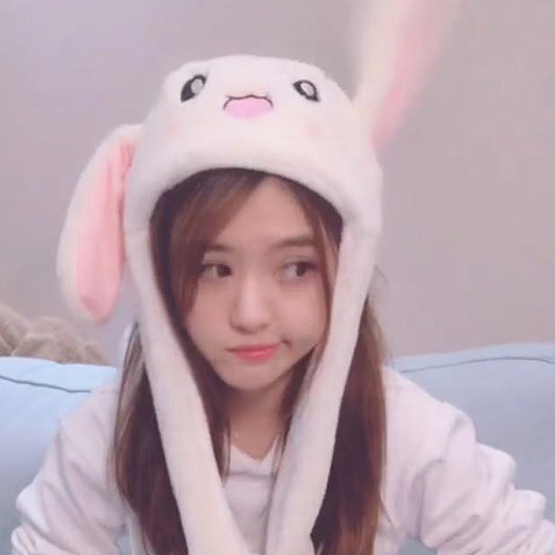 Mũ Tai Thỏ Chuyển Động Tai Dài Màu Tương Phản Phong Cách Hàn Quốc Dễ Thương Cho Nữ