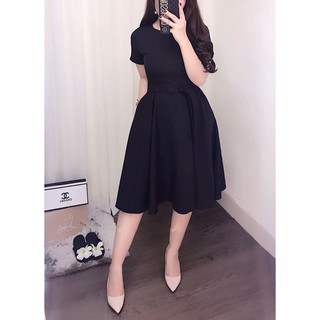 Đầm công sở, đầm xòe cotton dây eo thanh lịch