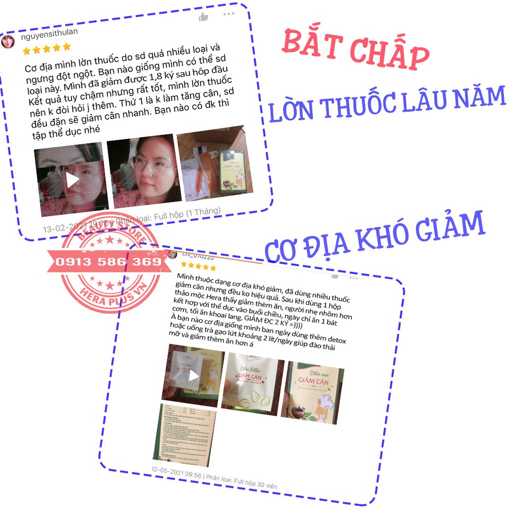 Thảo Mộc Giảm Cân Hera Plus❤️Tặng Quà❤️Trà giam can Hera -TPCN không phải là thuốc giảm cân