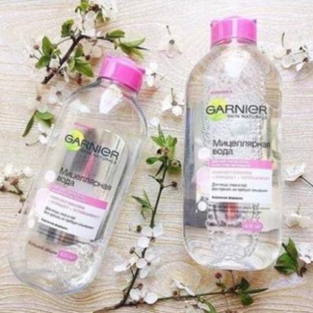 [Chính Hãng 100%] Tẩy Trang Garnier Nga (400ml)  Không Cồn - Tẩy sạch lớp trang điểm, bụi bẩn cho da mặt sạch thoáng