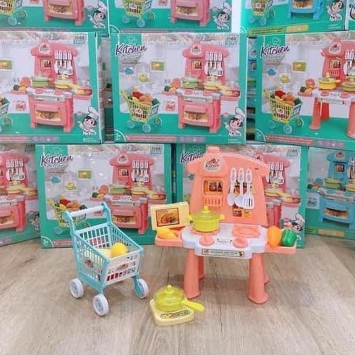 Bộ đồ chơi nhà bếp kèm xe đẩy siêu thị Kitchen Dream cho bé trai và bé gái