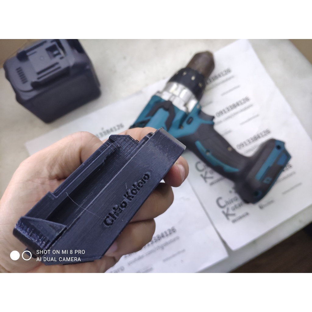 Đế chuyển chân pin máy Makita LXT 2 chân, 3 chân sang dùng pin DCA 20V