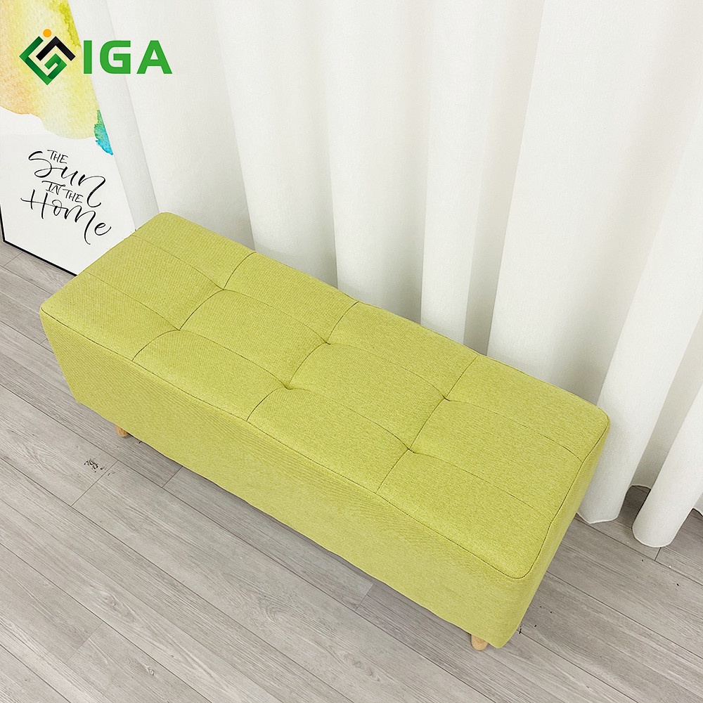 Ghế đôn dài chân gỗ phù hợp phòng khách, ngủ, shop quần áo IGA - GC10