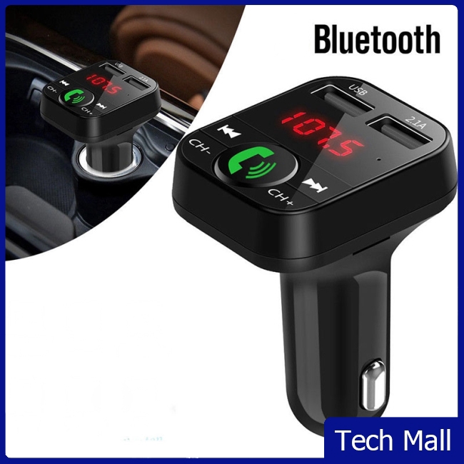 Tẩu sạc xe ô tô không dây kết nối bluetooth FM có màn hình LCD MP3 tiện dụng