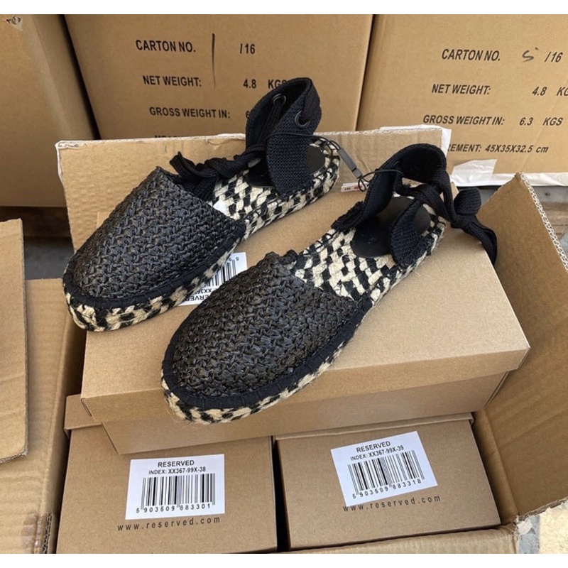 Sandal cói dây buộc reser.ved . xuất uk