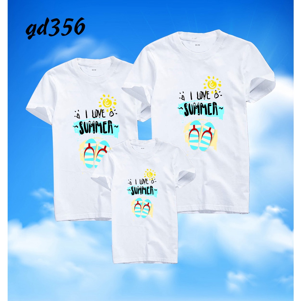 đồng phục áo gia đình mùa hè in đôi dép summer -- [Giá niêm yết là giá của 1 áo]
