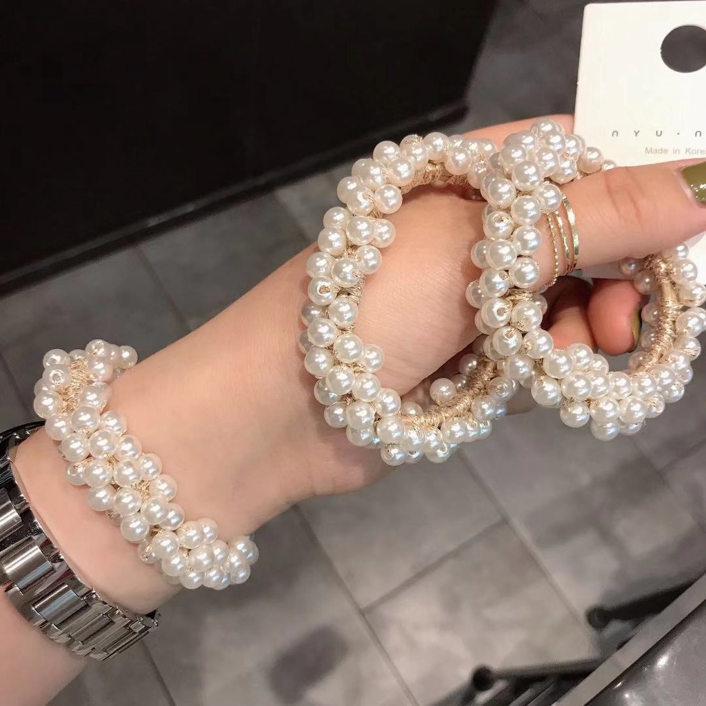 Dây Buộc Tóc Đính Ngọc Trai Xinh Xắn Cho Nữ