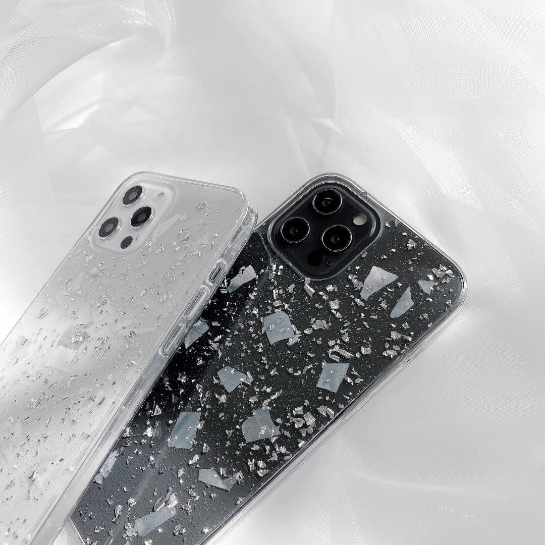 Ốp điện thoại silicone TPU trong suốt chống sốc phối kim tuyến cho IPhone 12Pro Max 11 Pro Max X XS XR XSMAX 7 8 Plus | BigBuy360 - bigbuy360.vn