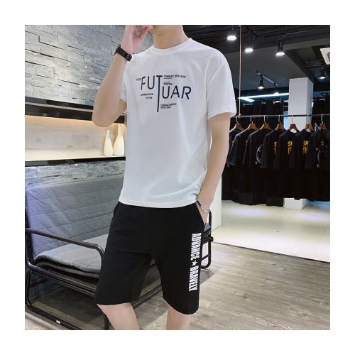 Đồ bộ thun lạnh nam mẫu in chữ kiểu phiên bản hàn quốc kiểu dáng slim fit đơn giản DB19