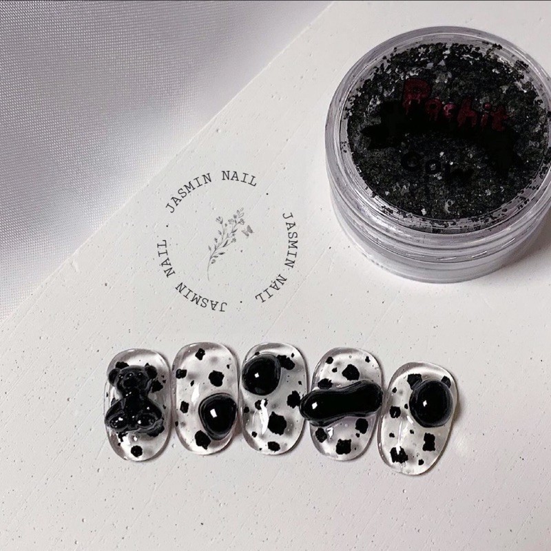 [Mã NHUQAD giảm 10% đơn 100k] Nailbox móng úp thiết kế hàn quốc charm gấu có làm theo yêu cầu