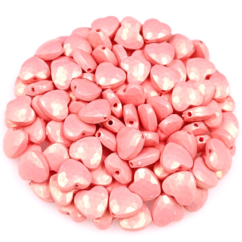 Bộ 20 Hạt Nhựa Hình Trái Tim 11mm Tự Làm Trang Sức